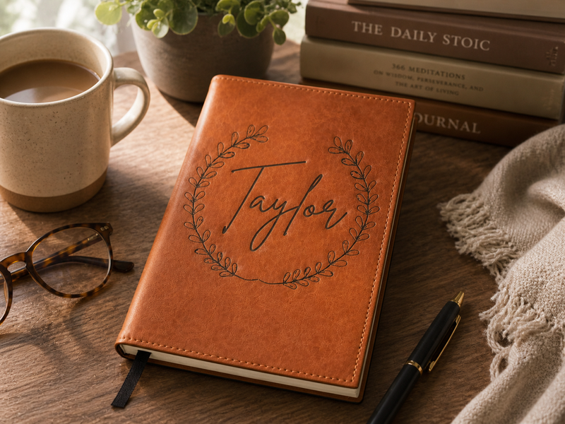 Personalized Leather Journal – Custom Name Engraved Notebook
