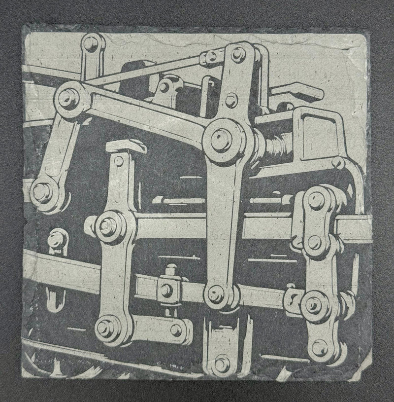 Steam Locomotive Slate Coaster Set - Gift for Train Lovers, Railroad Decor